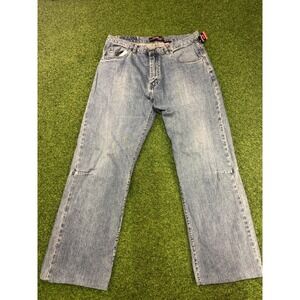 Fine Goods Jeans Mens 36 Blue Denim Cotton Classic Fit 5-Pockets Straight‎ Leg